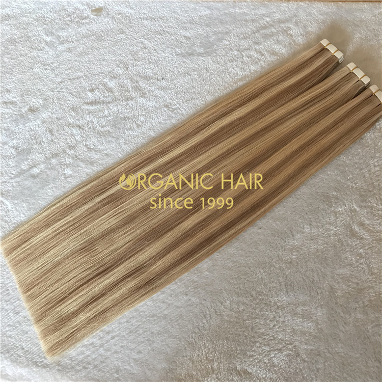 High quality human hair extensions--Tape in hair extensions C43